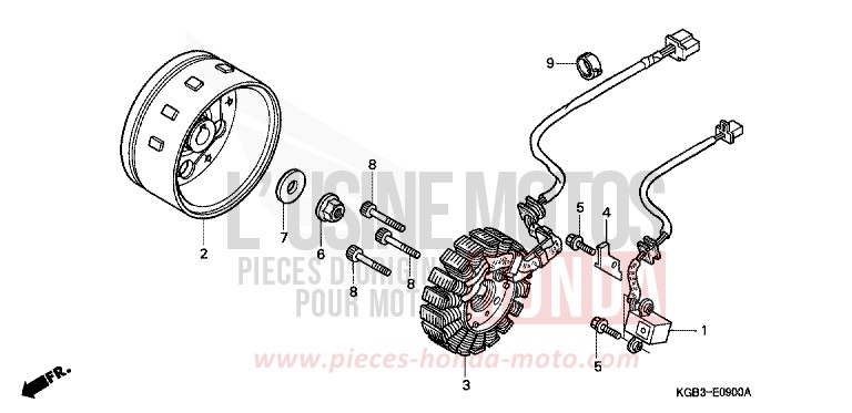 GENERATOR von Shadow VT125C CANDY GLORY RED-U (R101) von 2000